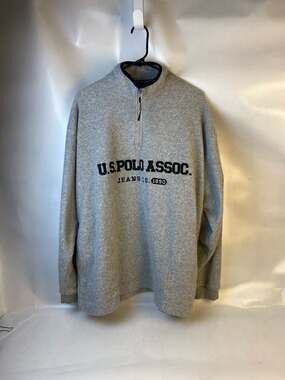 Vintage U.S. Polo Assn. Jeans Co. Grey sweater Quarter Zip Pullover Sweatshirt